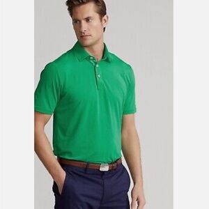 POLO Ralph Lauren Stretch Mesh Polo Shirt Golf Green Classic Fit Pocket XL K33